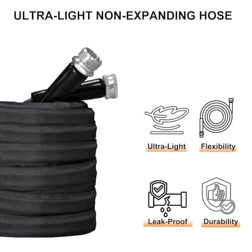 50-Foot Non-Increasing Backyard Hose - Extremely Light-weight, Abrasion-Resistant, Versatile, Sturdy, Kink-Free Hose for RVs, Marine, and Campers