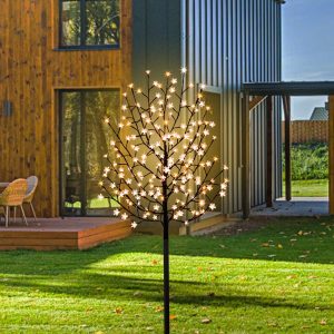 6ft Photo voltaic LED Blinking Blossom Tree – Outside Flower Lighting for Backyard and Patio Ornament