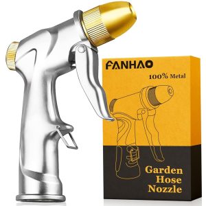 FANHAO Enhanced Heavy-Responsibility Metallic Backyard Hose Nozzle Sprayer – 100% Sturdy, Handheld Excessive-Strain Water Nozzle with 4 Spray Modes for Watering Vegetation, Lawns, Automotive Washing, and…