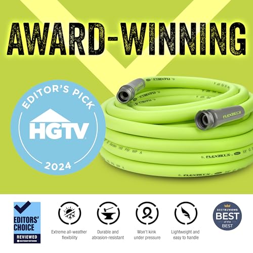 Flexzilla HFZG550YW 5/8 Inch x 50 Ft Backyard Lead-In Hose - Heavy-Responsibility, Light-weight, and Protected for Consuming Water