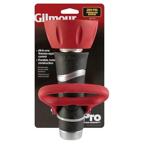 Gilmour 855032-1001 Excessive-Strain PRO Fireman's Spray Nozzle with Massive On/Off Change, Purple and Black