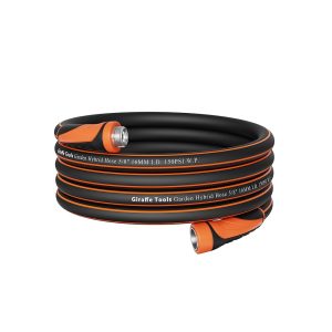 Giraffe Instruments 25ft x 5/8″ Heavy-Responsibility Backyard Hose – Versatile, Light-weight Hybrid Design with Swivel Deal with and Male to Feminine Fittings, Rated for 600 PSI Burst Stress